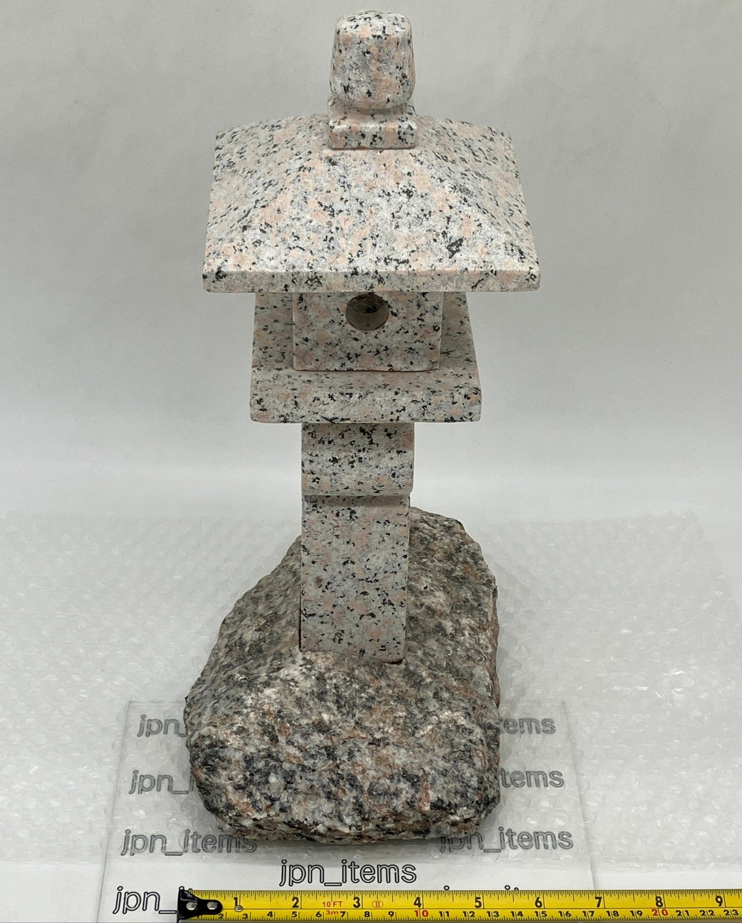 Small Pink Granite Oribe Stone Lantern Tourou Japan Japanese Garden Ornament Statue