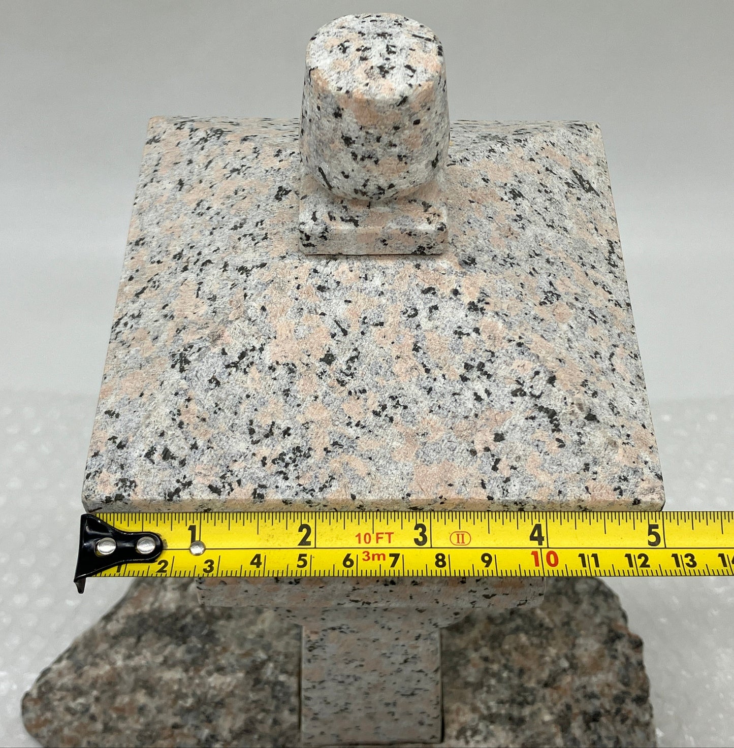 Small Pink Granite Oribe Stone Lantern Tourou Japan Japanese Garden Ornament Statue
