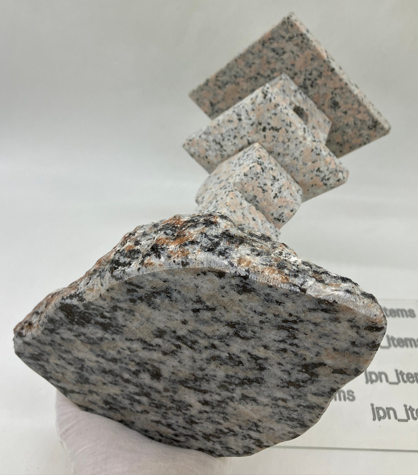 Small Pink Granite Oribe Stone Lantern Tourou Japan Japanese Garden Ornament Statue