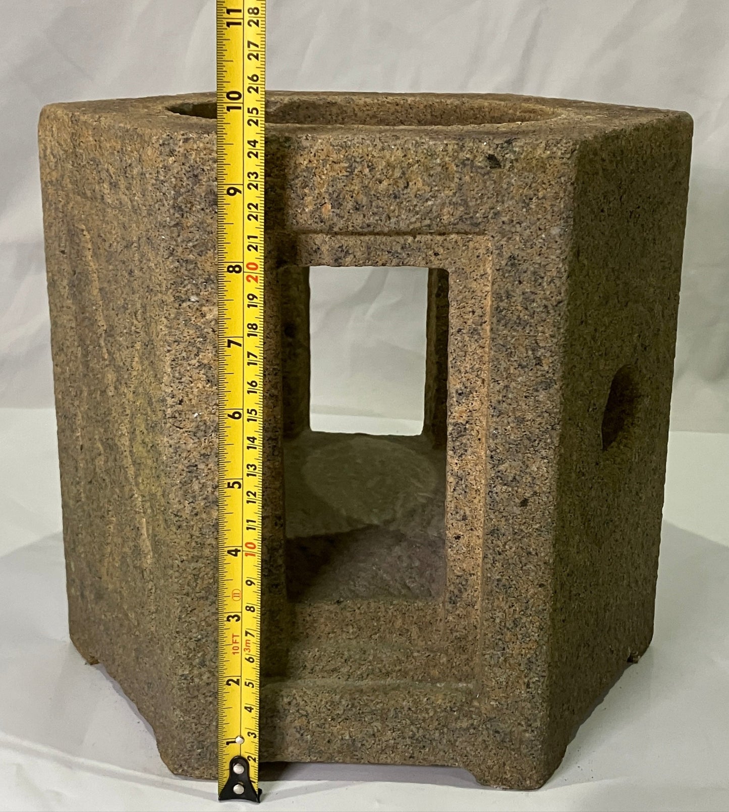 Zen Brown Stone Lantern Sunshouan Tourou Medium Granite Japanese Garden Statue