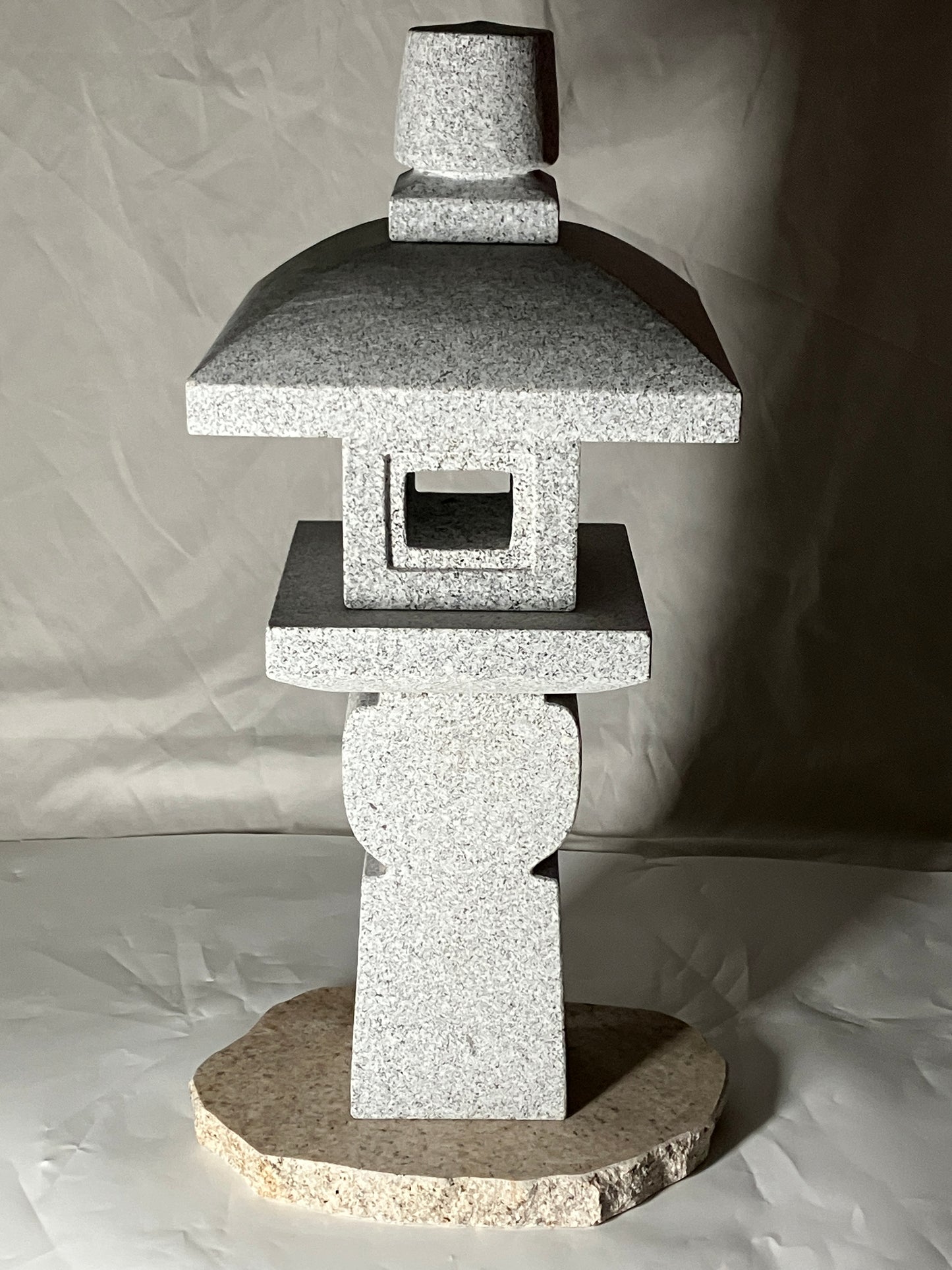 Zen Granite Gray Oribe Stone Lantern Tourou Japan Japanese Garden Statue 22.8 in