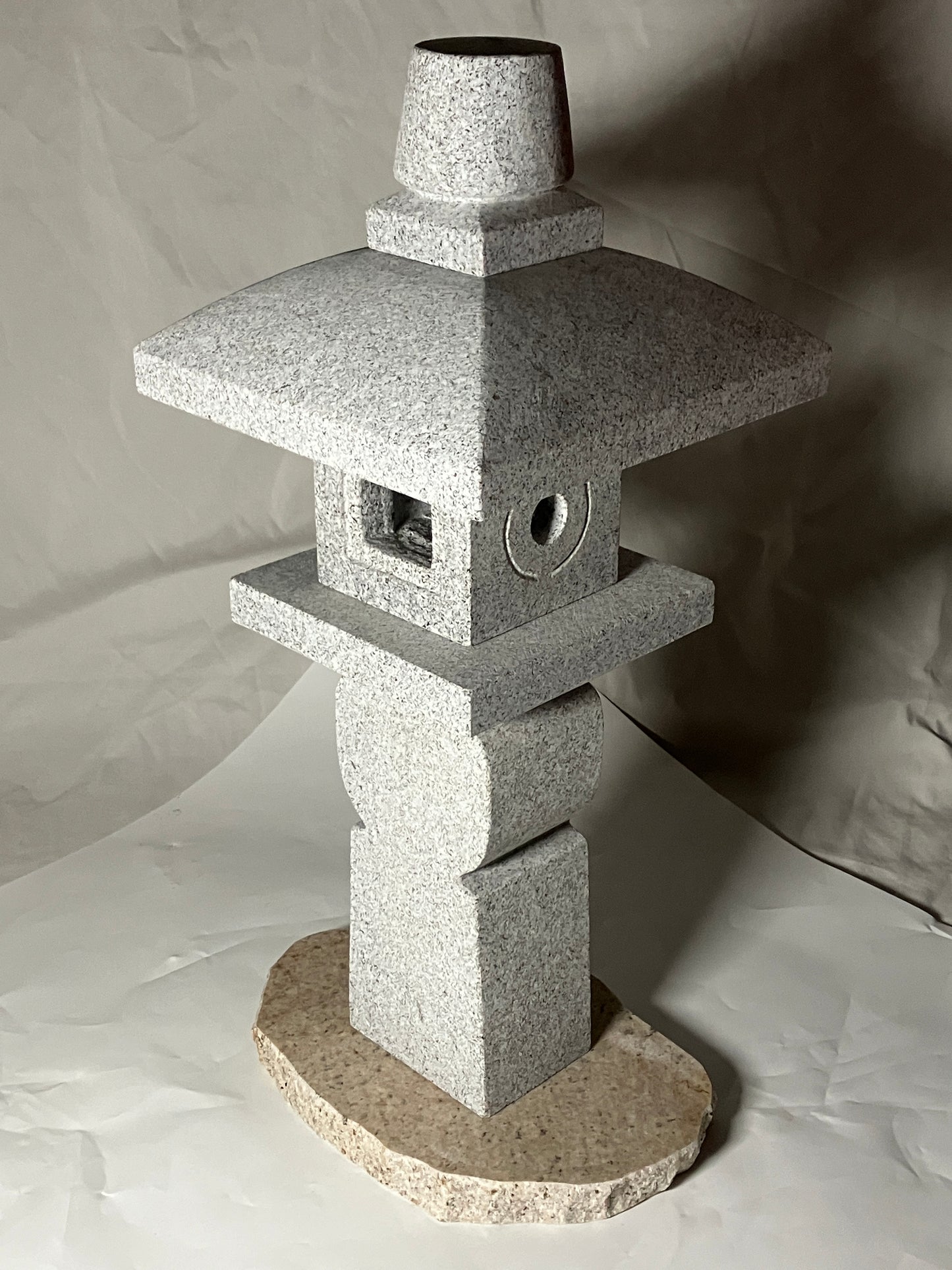 Zen Granite Gray Oribe Stone Lantern Tourou Japan Japanese Garden Statue 22.8 in