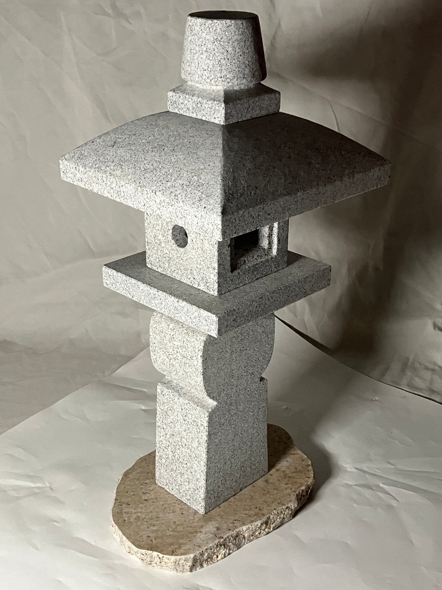 Zen Granite Gray Oribe Stone Lantern Tourou Japan Japanese Garden Statue 22.8 in