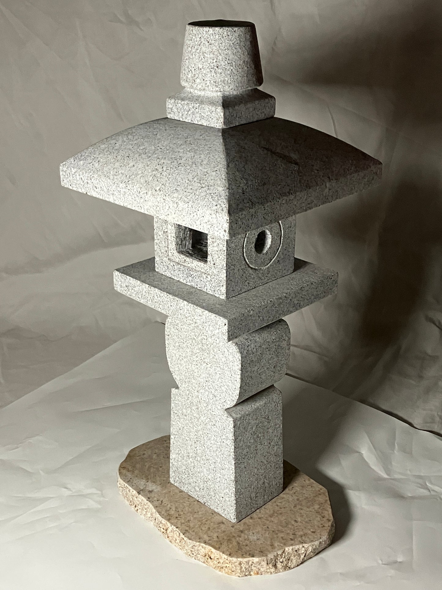 Zen Granite Gray Oribe Stone Lantern Tourou Japan Japanese Garden Statue 22.8 in