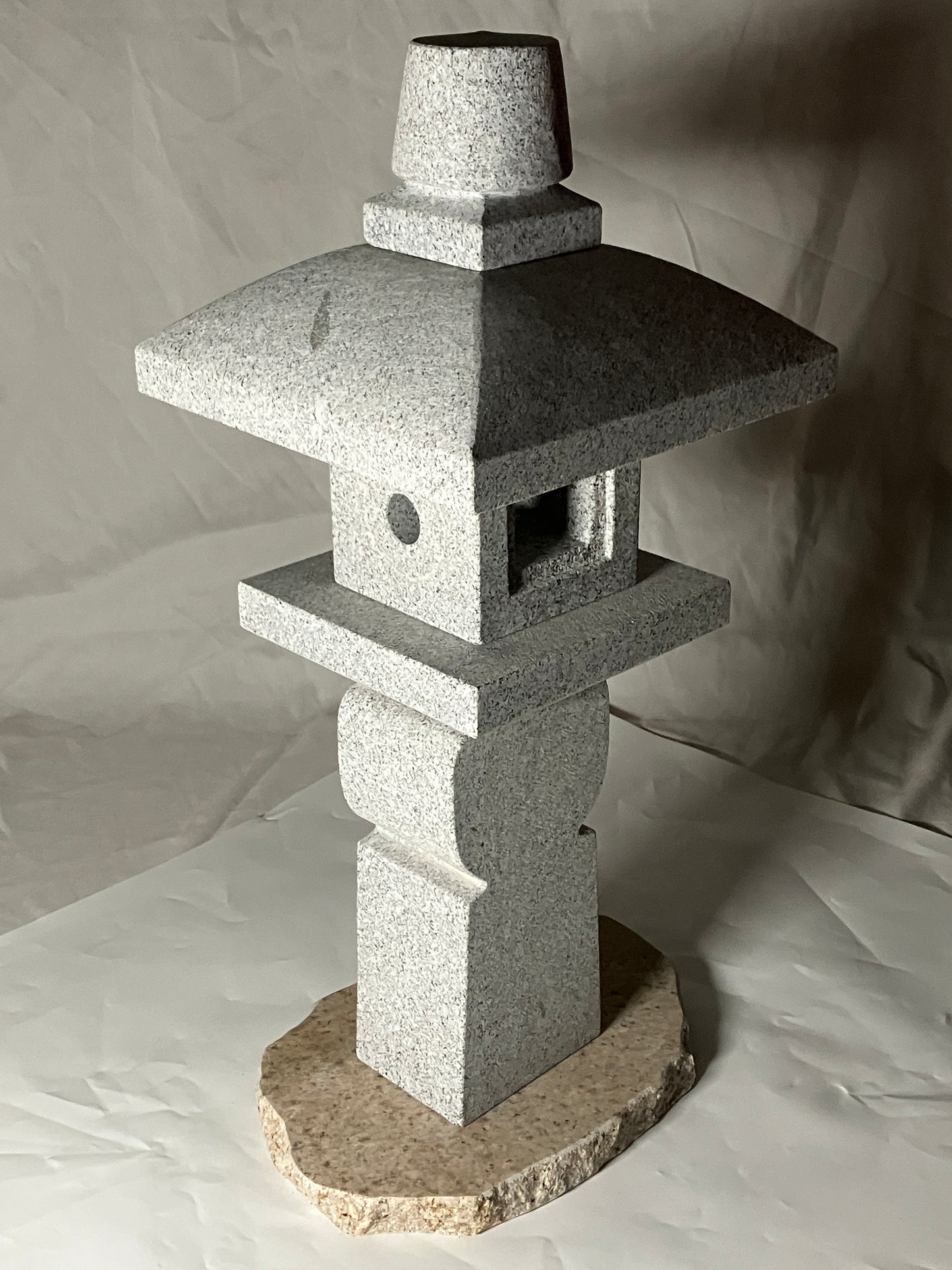 Zen Granite Gray Oribe Stone Lantern Tourou Japan Japanese Garden Statue 22.8 in