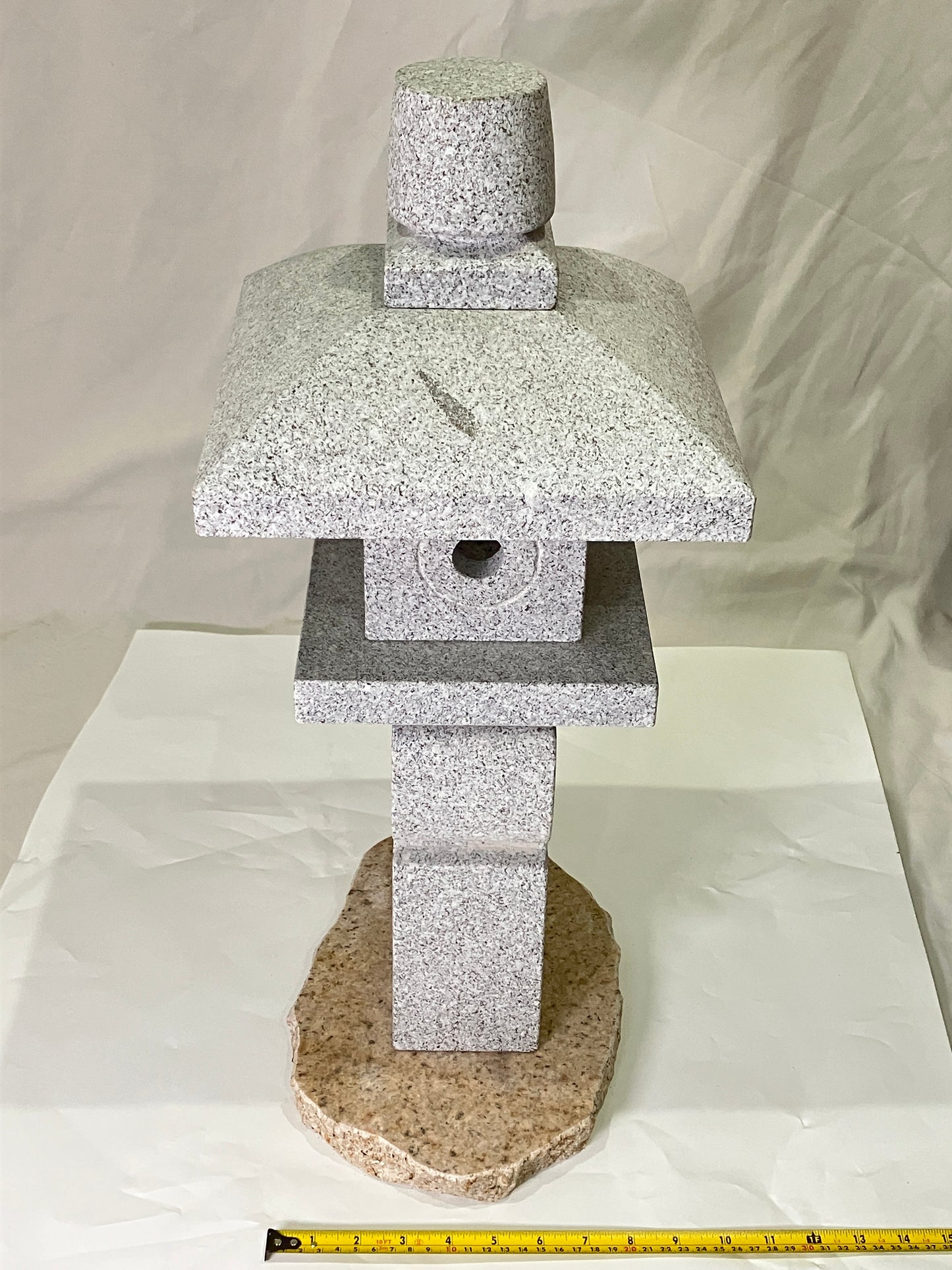Zen Granite Gray Oribe Stone Lantern Tourou Japan Japanese Garden Statue 22.8 in