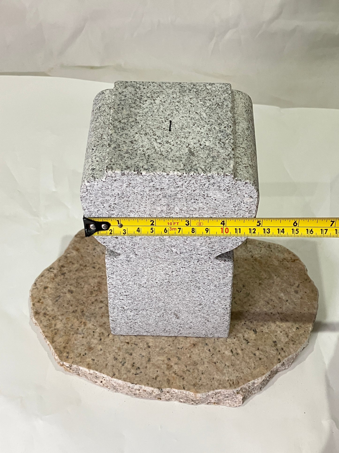 Zen Granite Gray Oribe Stone Lantern Tourou Japan Japanese Garden Statue 22.8 in