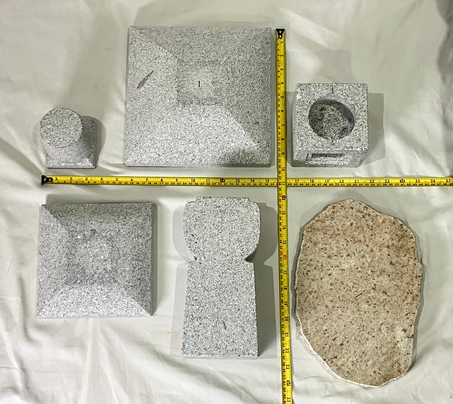 Zen Granite Gray Oribe Stone Lantern Tourou Japan Japanese Garden Statue 22.8 in
