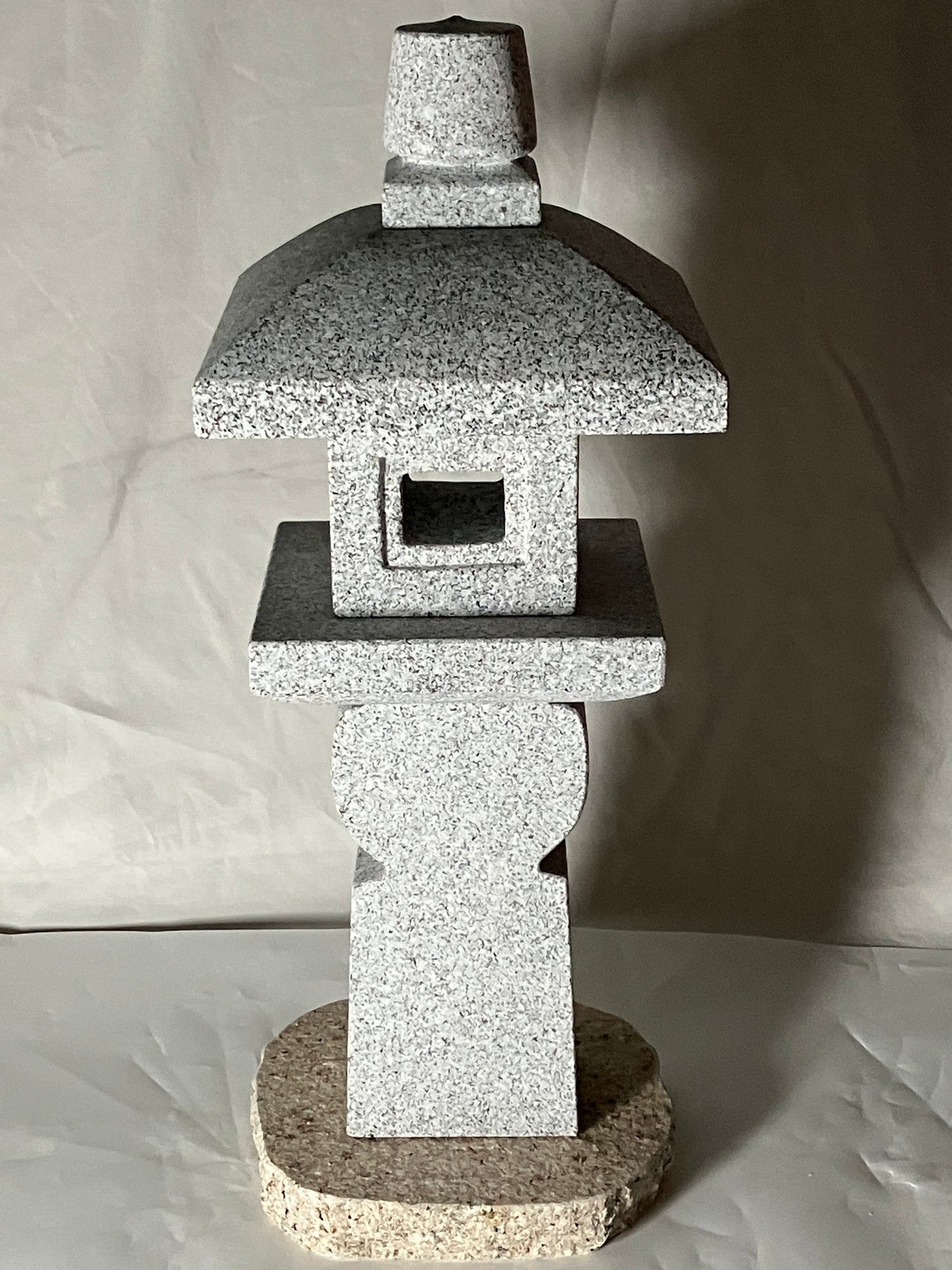 Zen Granite Gray Oribe Stone Lantern Tourou Japan Garden Statue 19.5 inch
