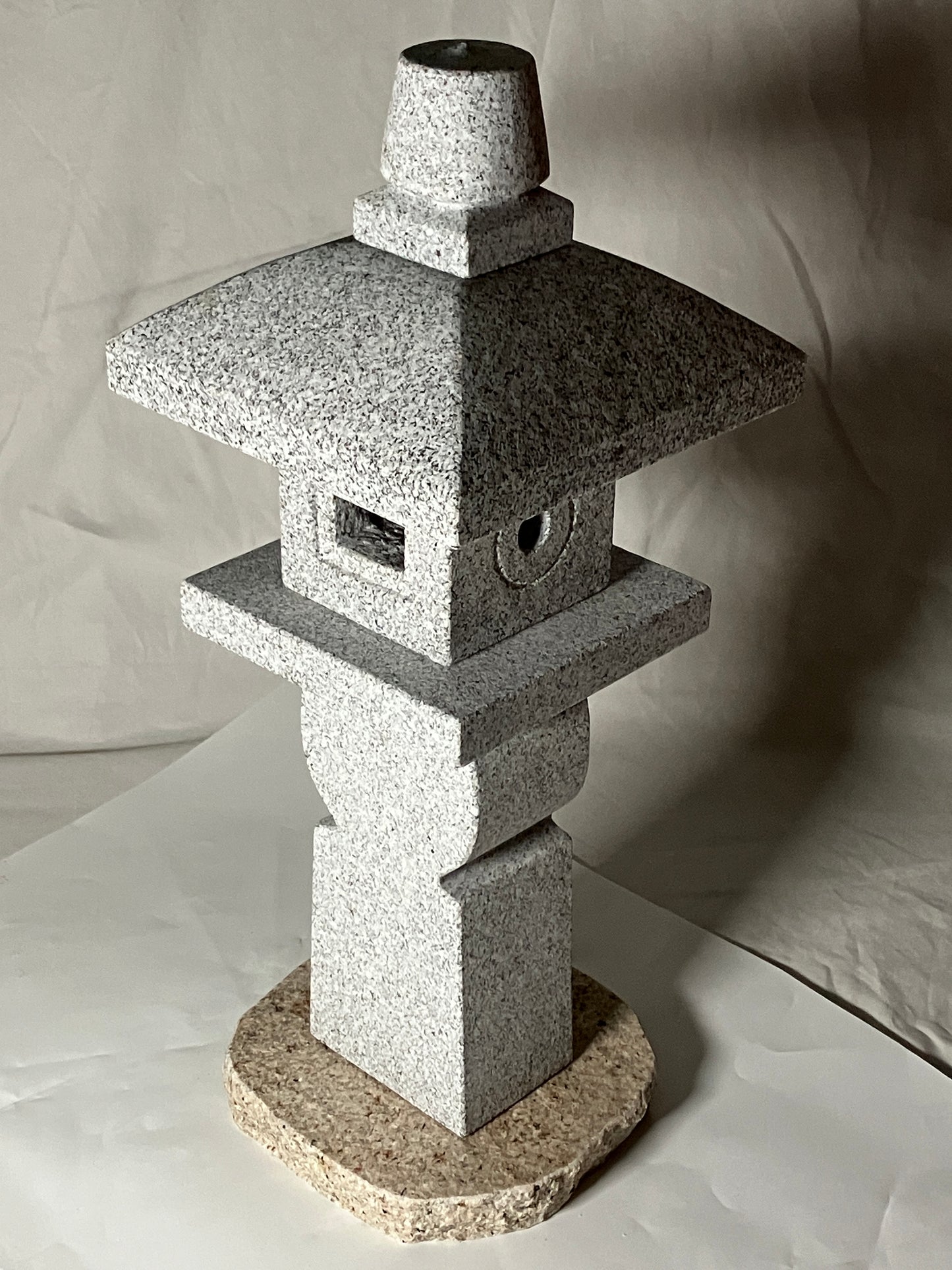 Zen Granite Gray Oribe Stone Lantern Tourou Japan Garden Statue 19.5 inch