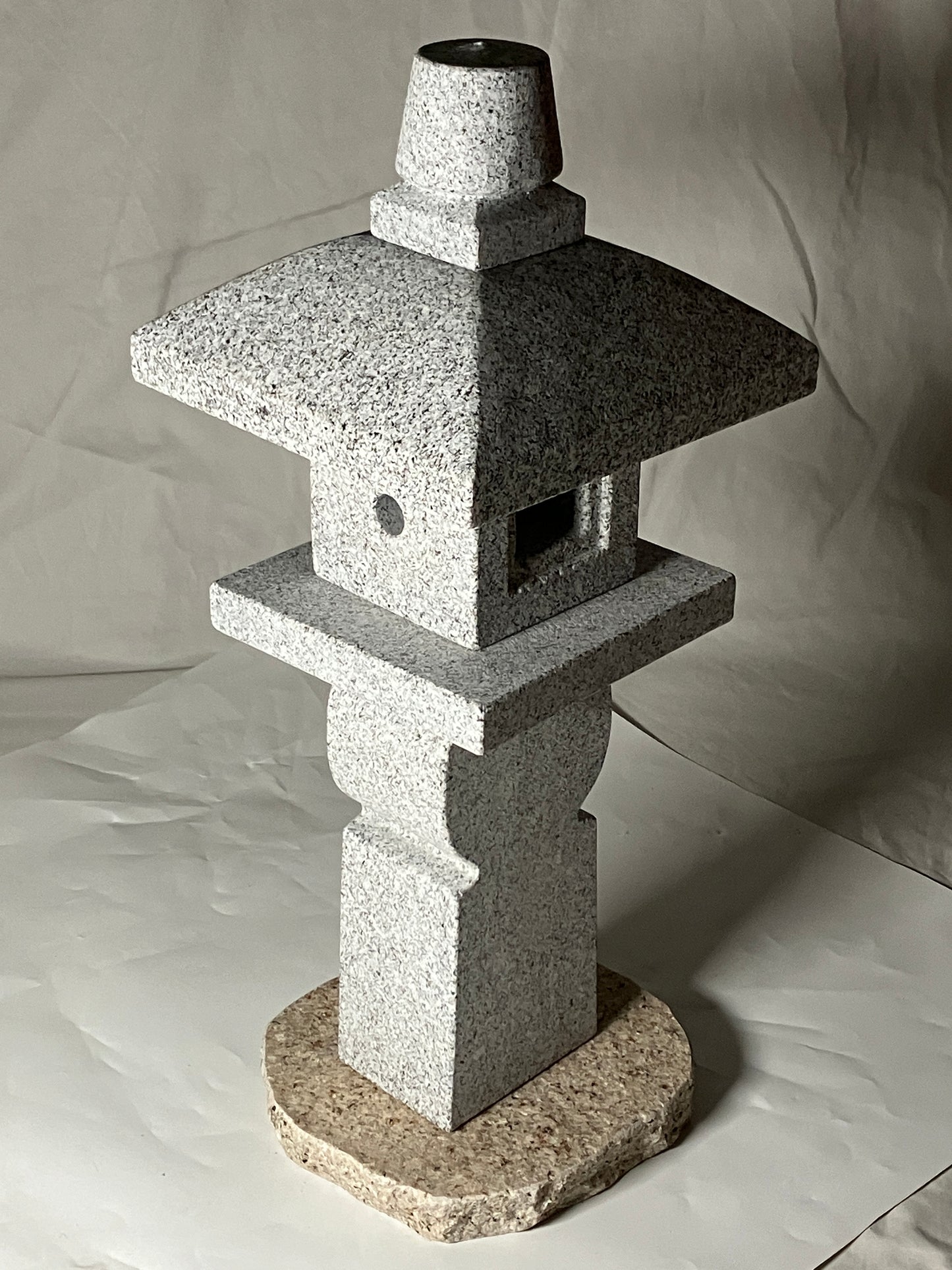Zen Granite Gray Oribe Stone Lantern Tourou Japan Garden Statue 19.5 inch