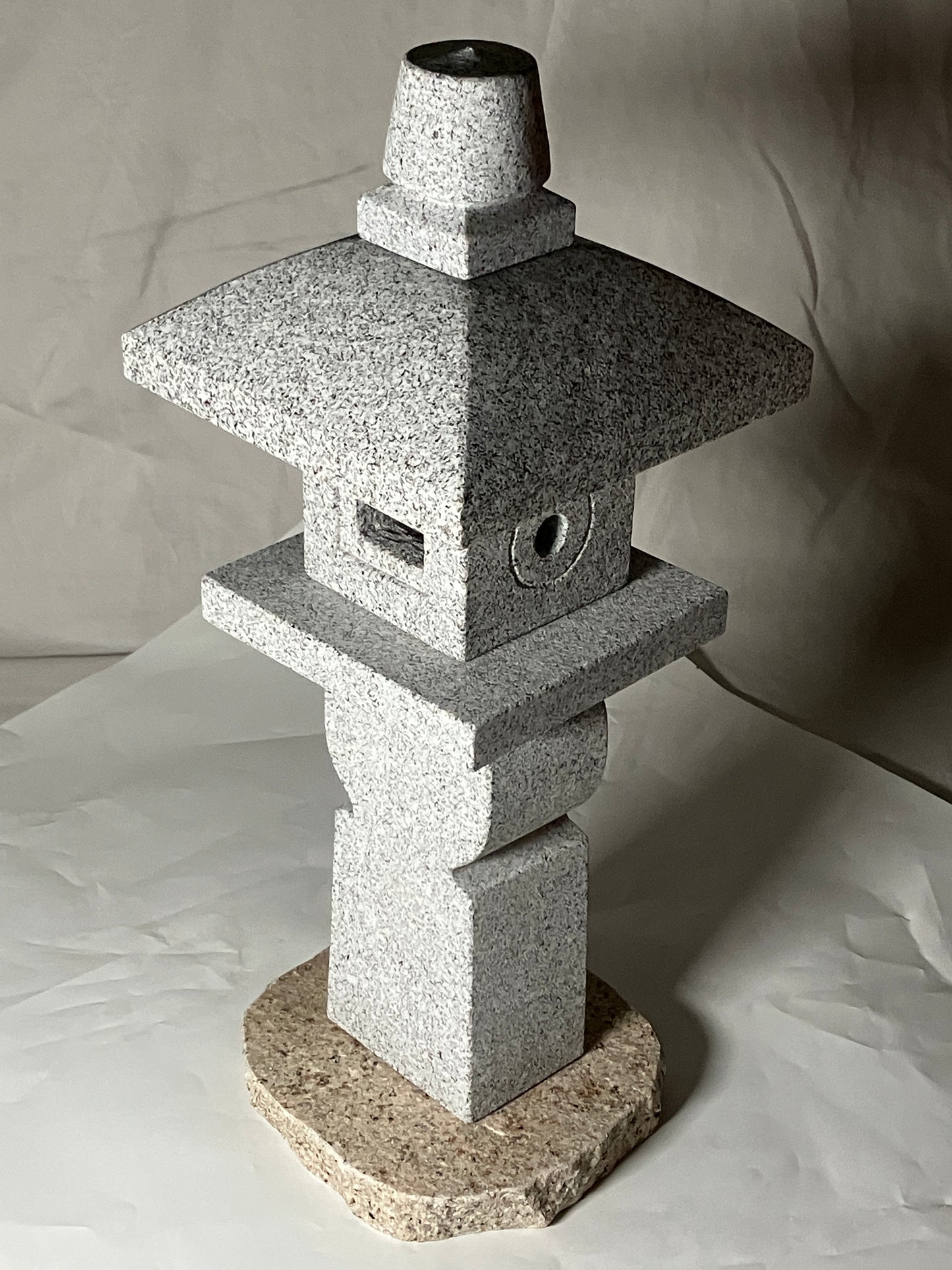 Zen Granite Gray Oribe Stone Lantern Tourou Japan Garden Statue 19.5 inch