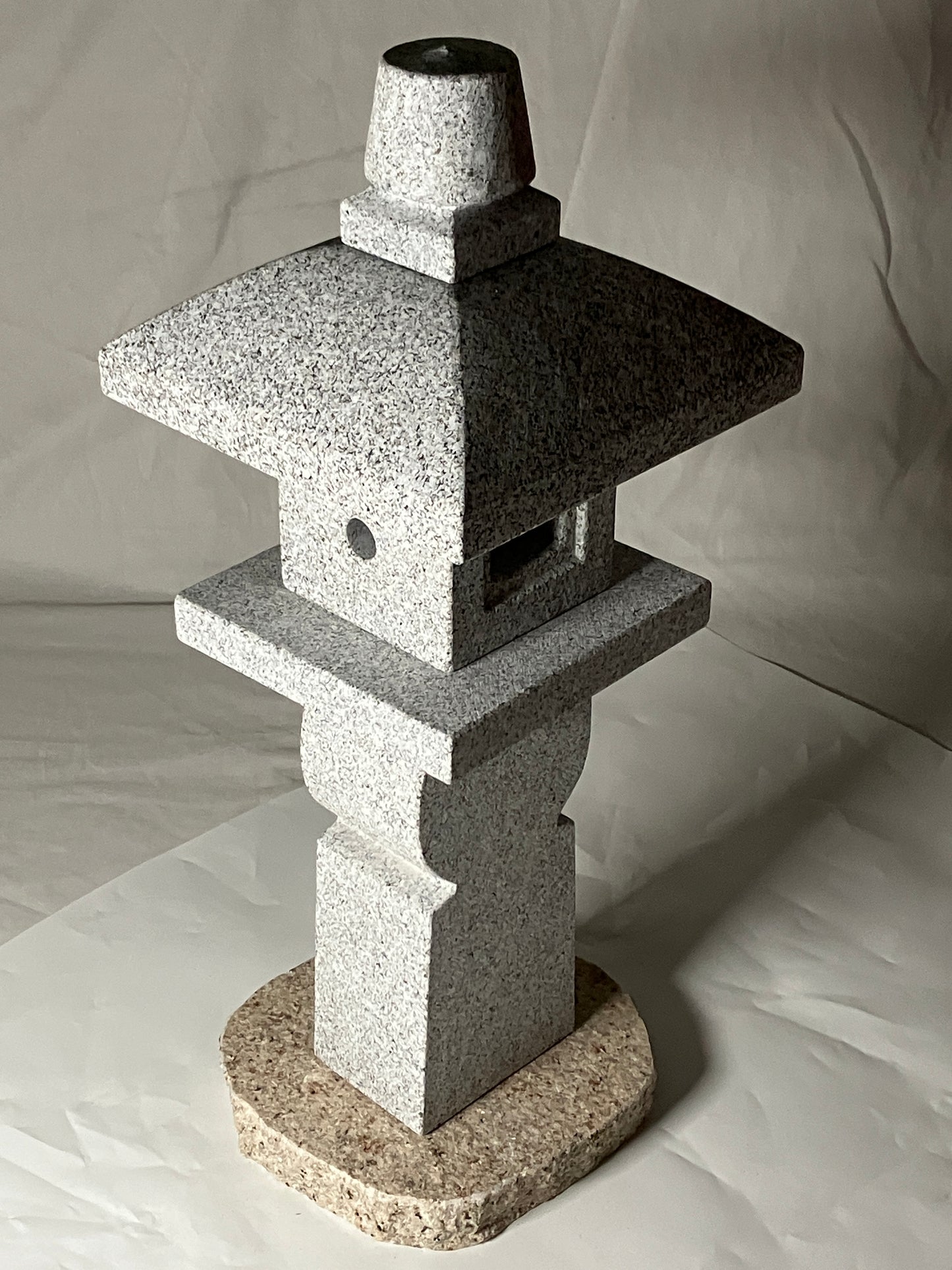 Zen Granite Gray Oribe Stone Lantern Tourou Japan Garden Statue 19.5 inch