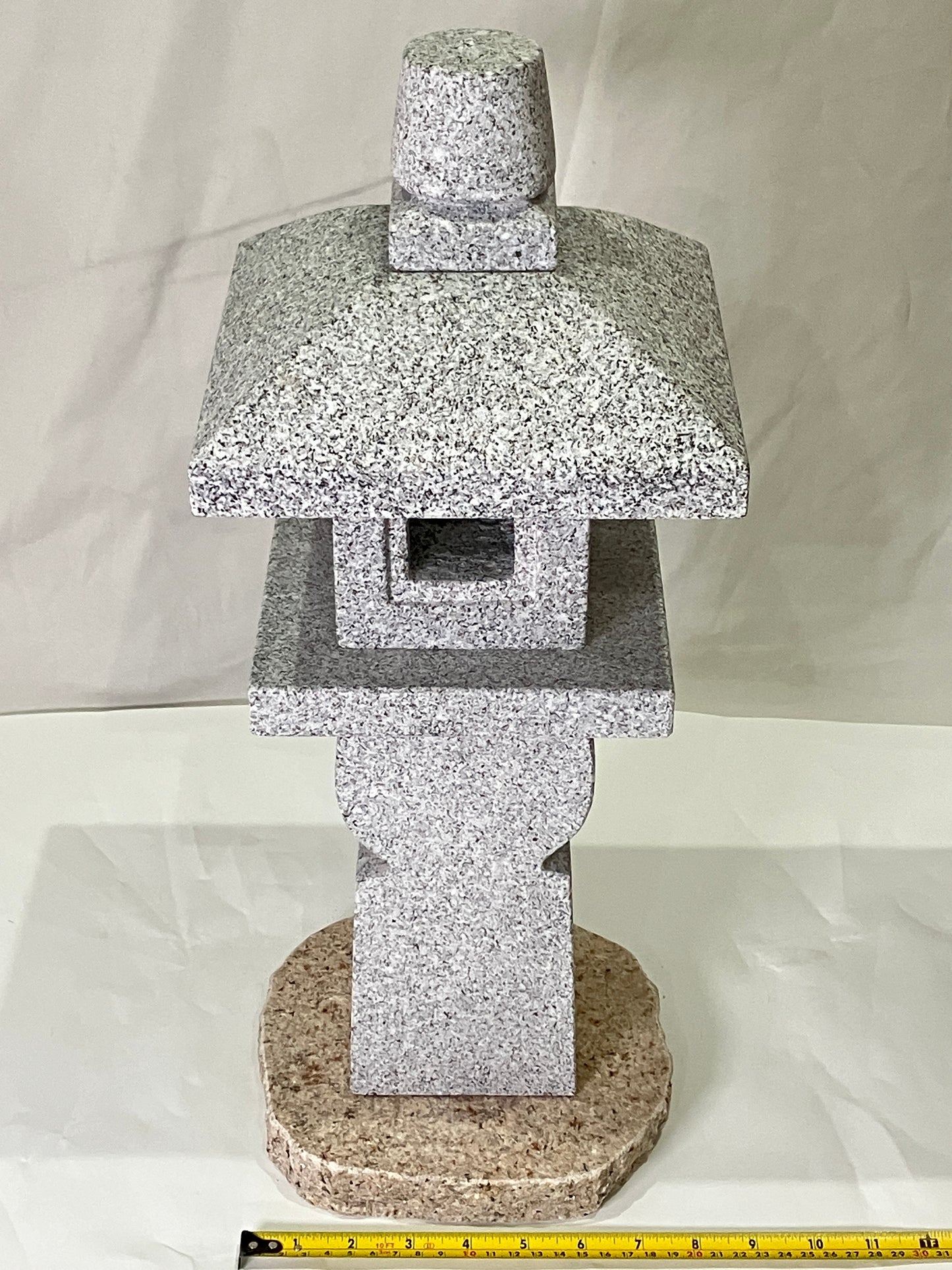 Zen Granite Gray Oribe Stone Lantern Tourou Japan Garden Statue 19.5 inch