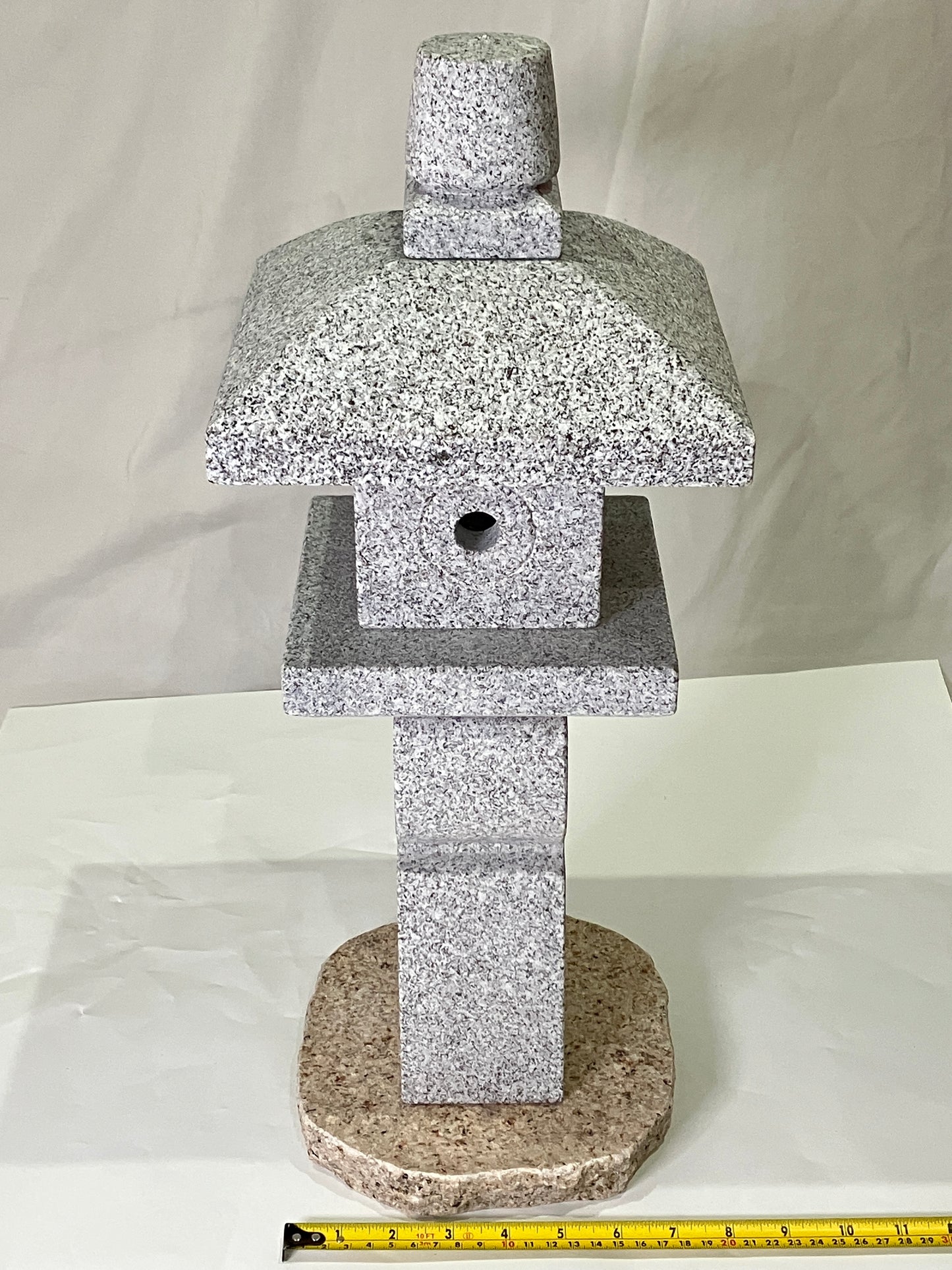 Zen Granite Gray Oribe Stone Lantern Tourou Japan Garden Statue 19.5 inch
