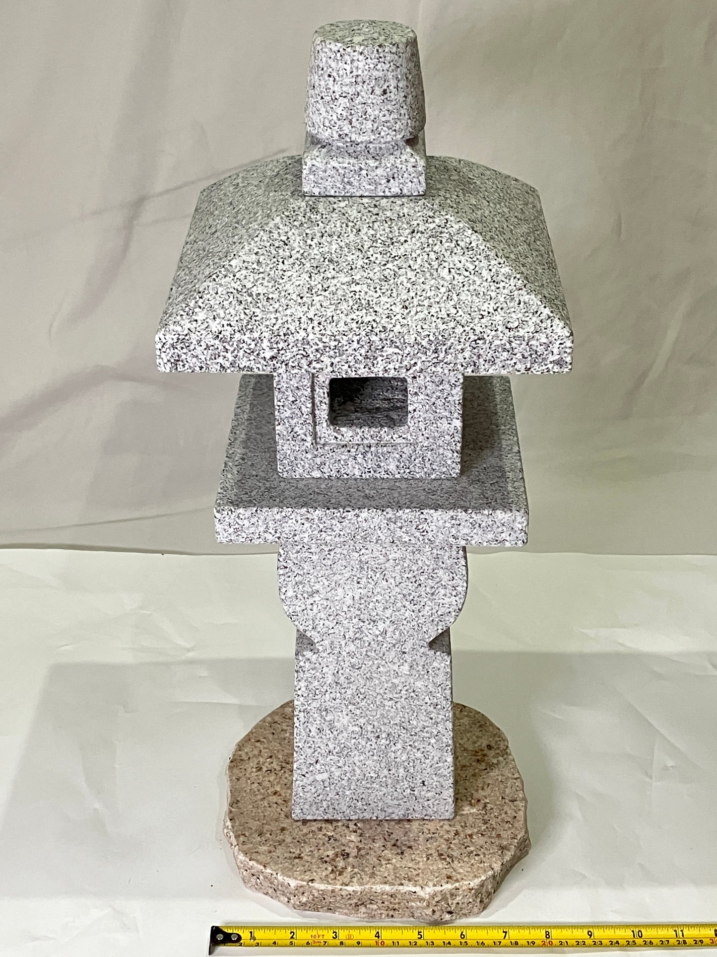 Zen Granite Gray Oribe Stone Lantern Tourou Japan Garden Statue 19.5 inch