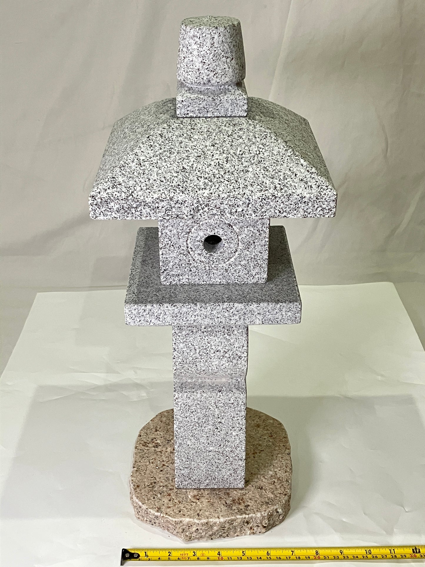 Zen Granite Gray Oribe Stone Lantern Tourou Japan Garden Statue 19.5 inch