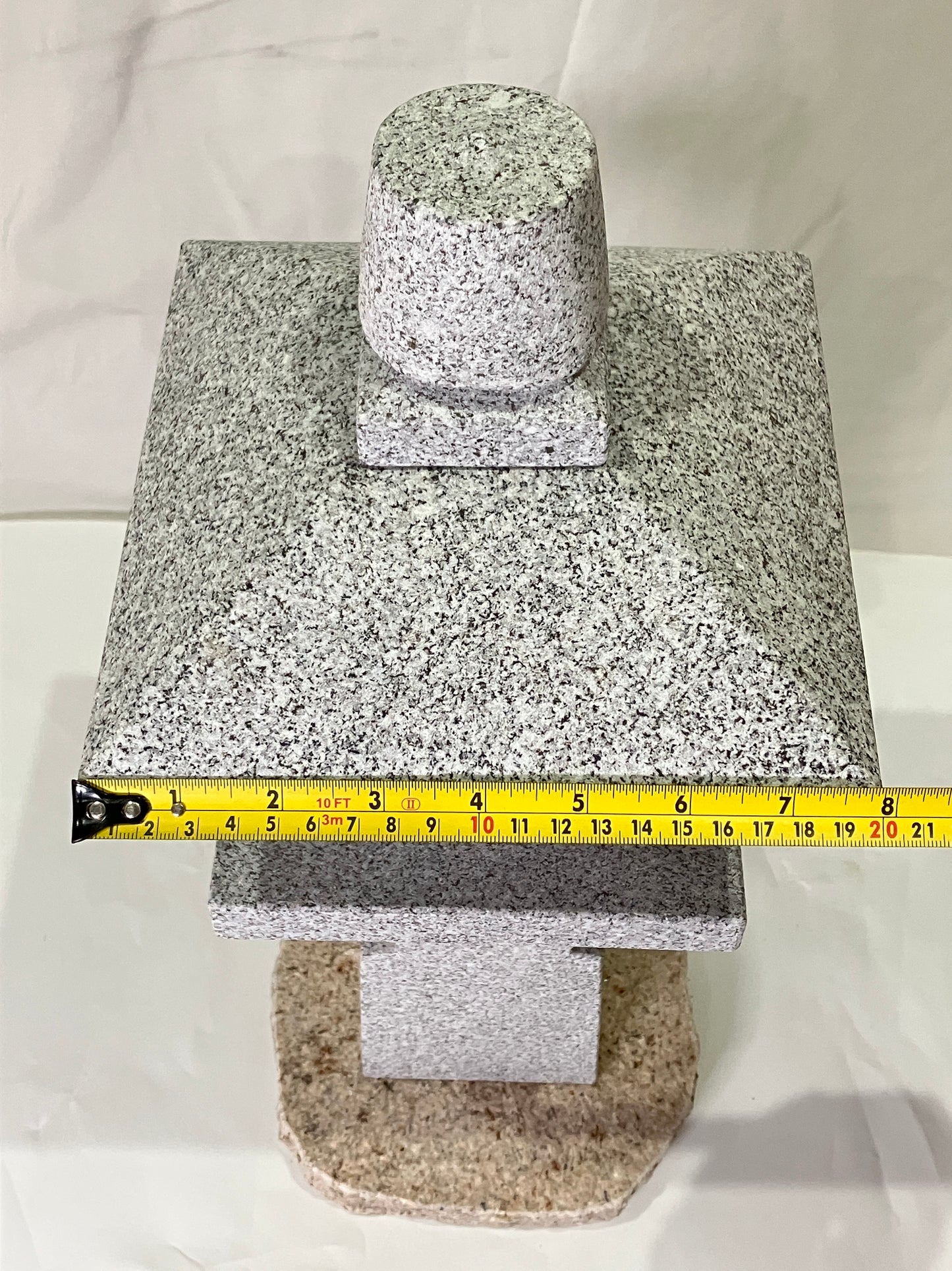 Zen Granite Gray Oribe Stone Lantern Tourou Japan Garden Statue 19.5 inch
