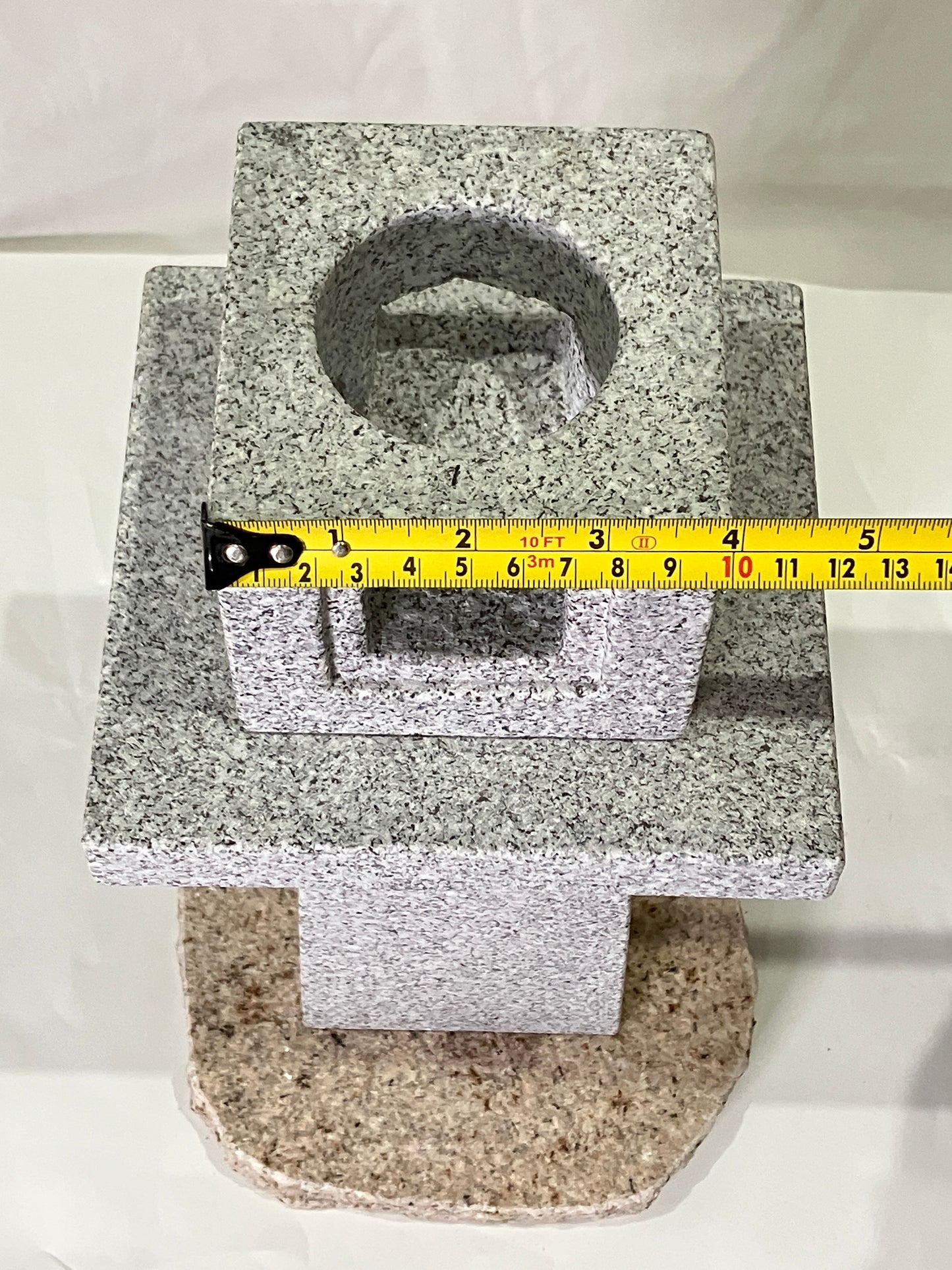 Zen Granite Gray Oribe Stone Lantern Tourou Japan Garden Statue 19.5 inch