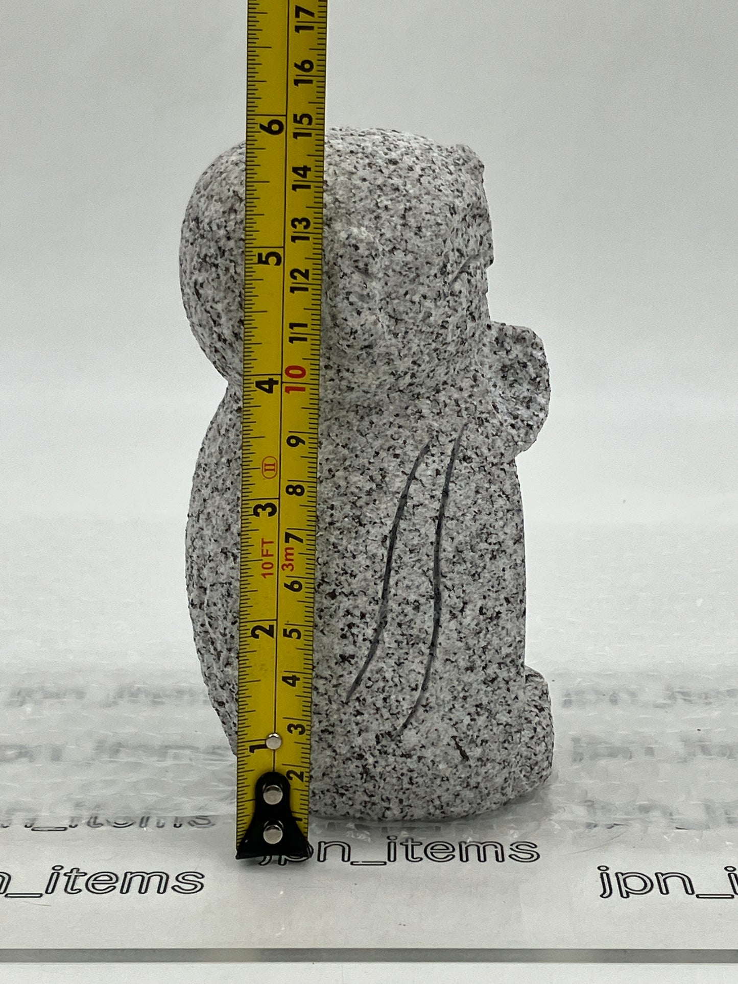 Mini Jizo Ojizo-Sama Granite Stone Sculpture Handmade Japanese Garden Buddhism