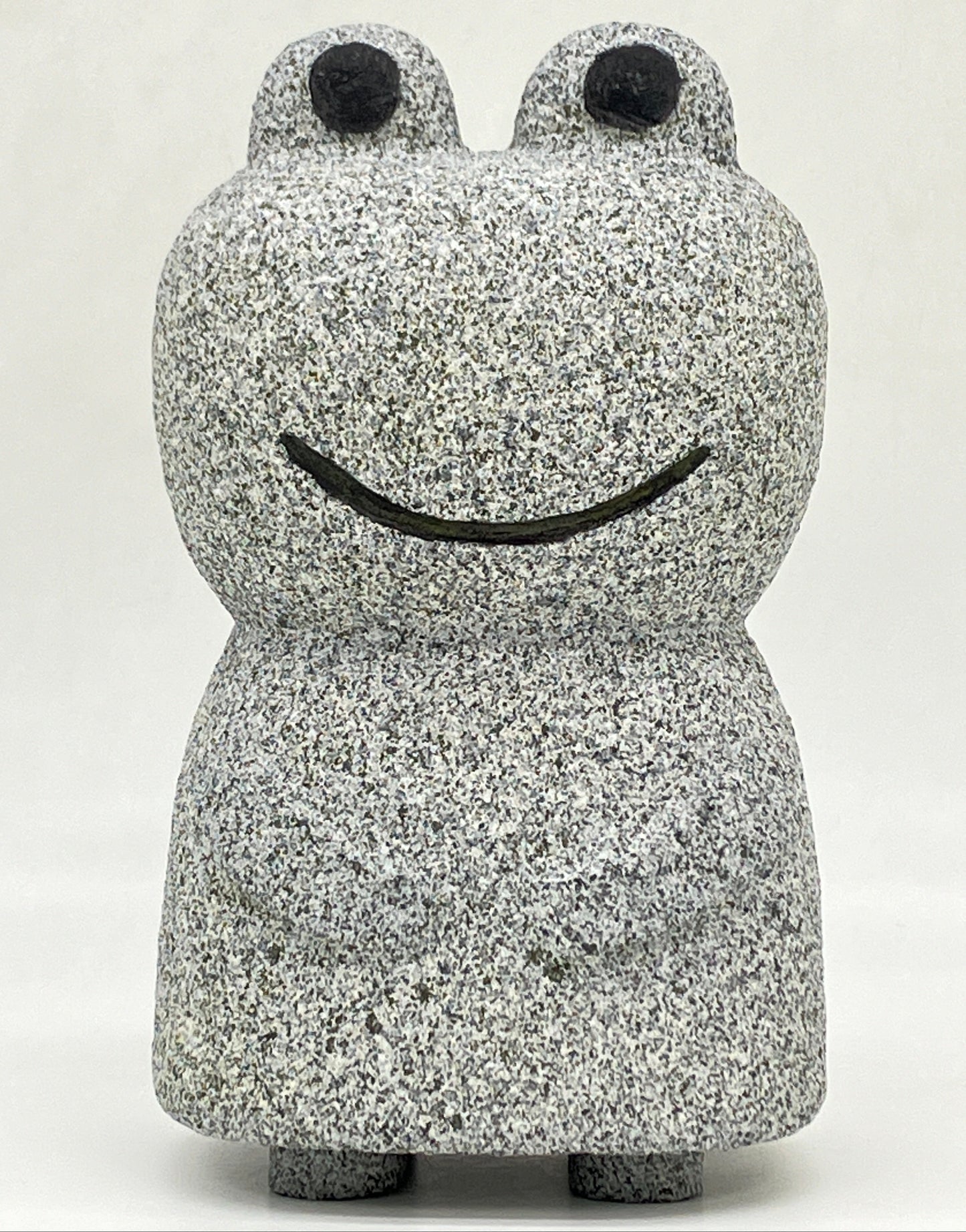Frog Gray Granite Stone Sculpture