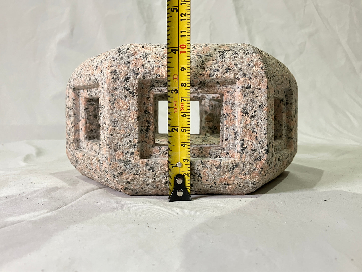 Zen Pink Stone Lantern Yukimi Tourou Medium Granite Japanese Garden Ornament Statue