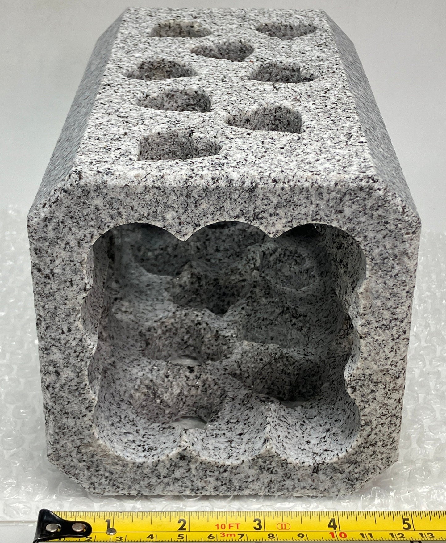 Handmade Granite Stone Lantern Heart Cutouts Japanese Stone Art for Candle LED