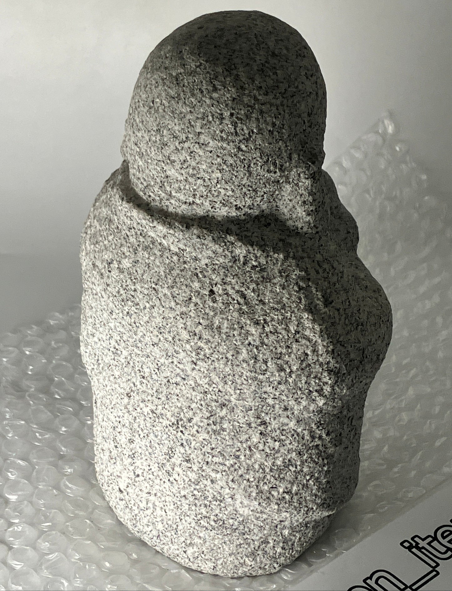 Seven Lucky Gods Jizo Budai Hotei Gray Granite Stone Sculpture Japanese Garden