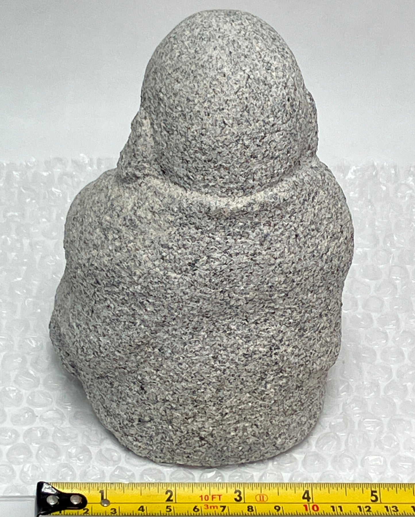 Seven Lucky Gods Jizo Budai Hotei Gray Granite Stone Sculpture Japanese Garden