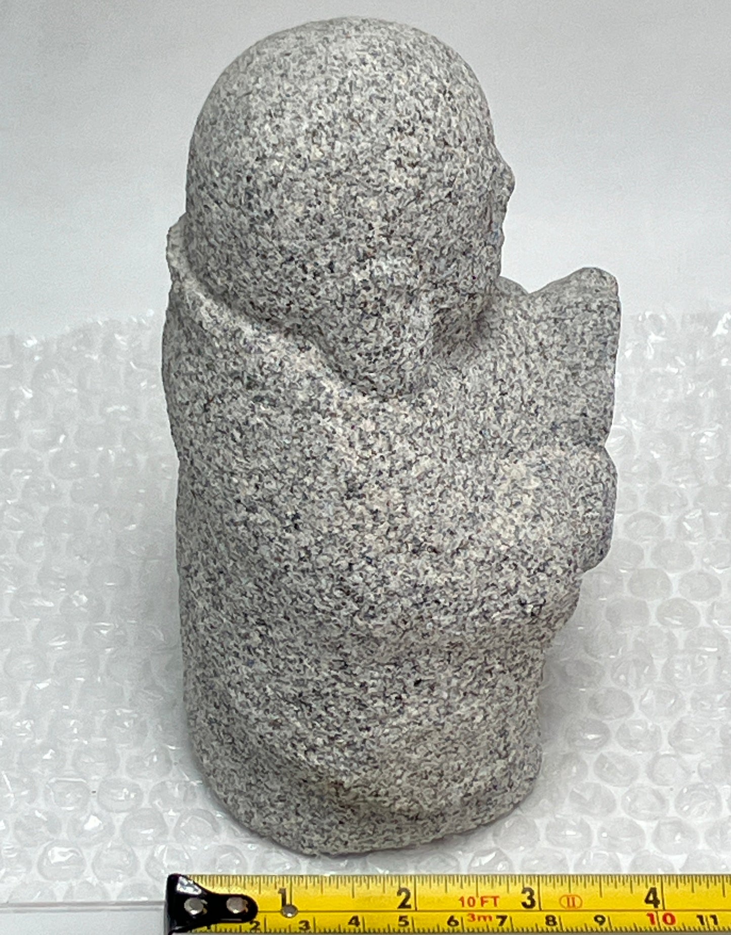 Budai Hotei Gray Granite Stone Sculpture