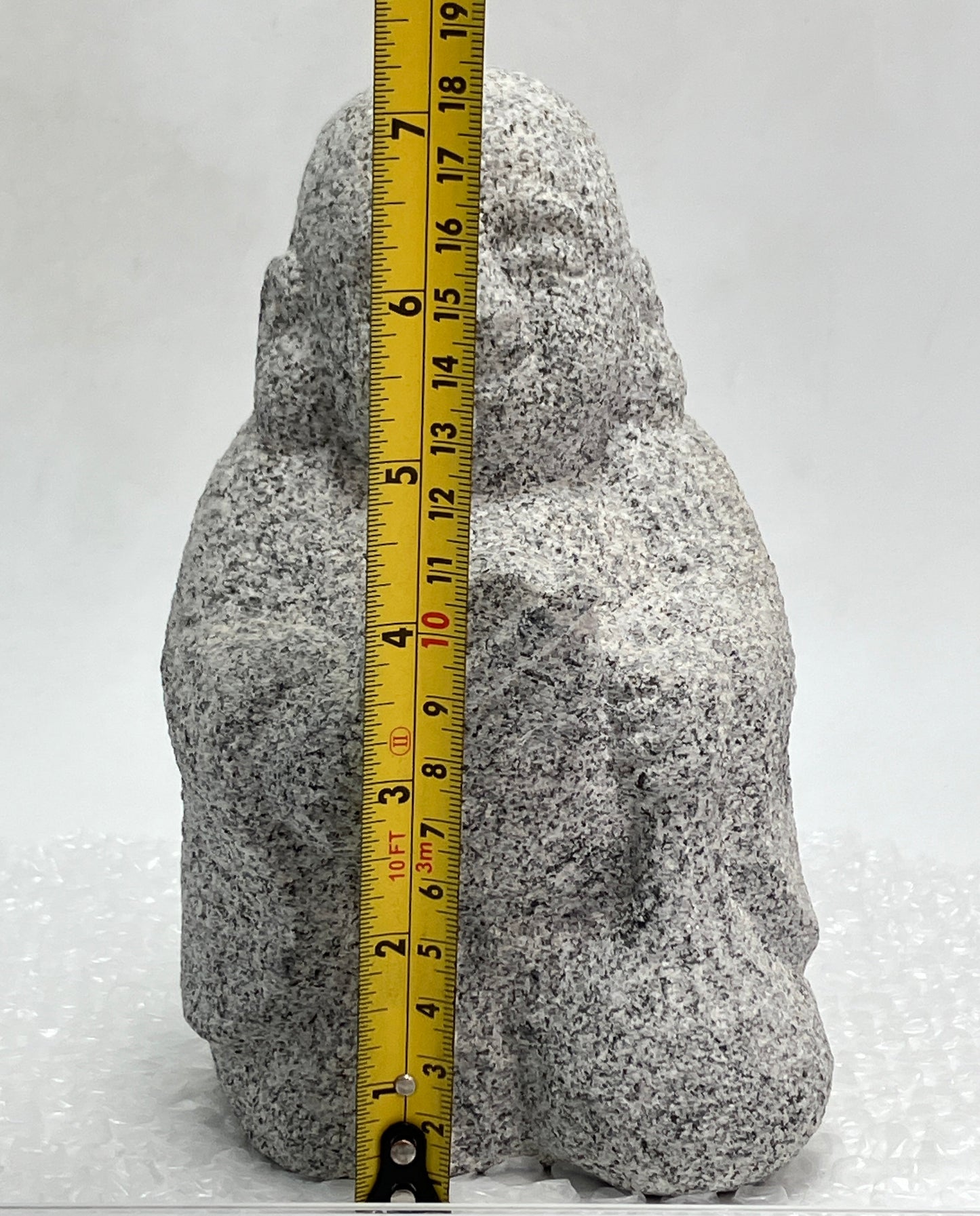 Budai Hotei Gray Granite Stone Sculpture