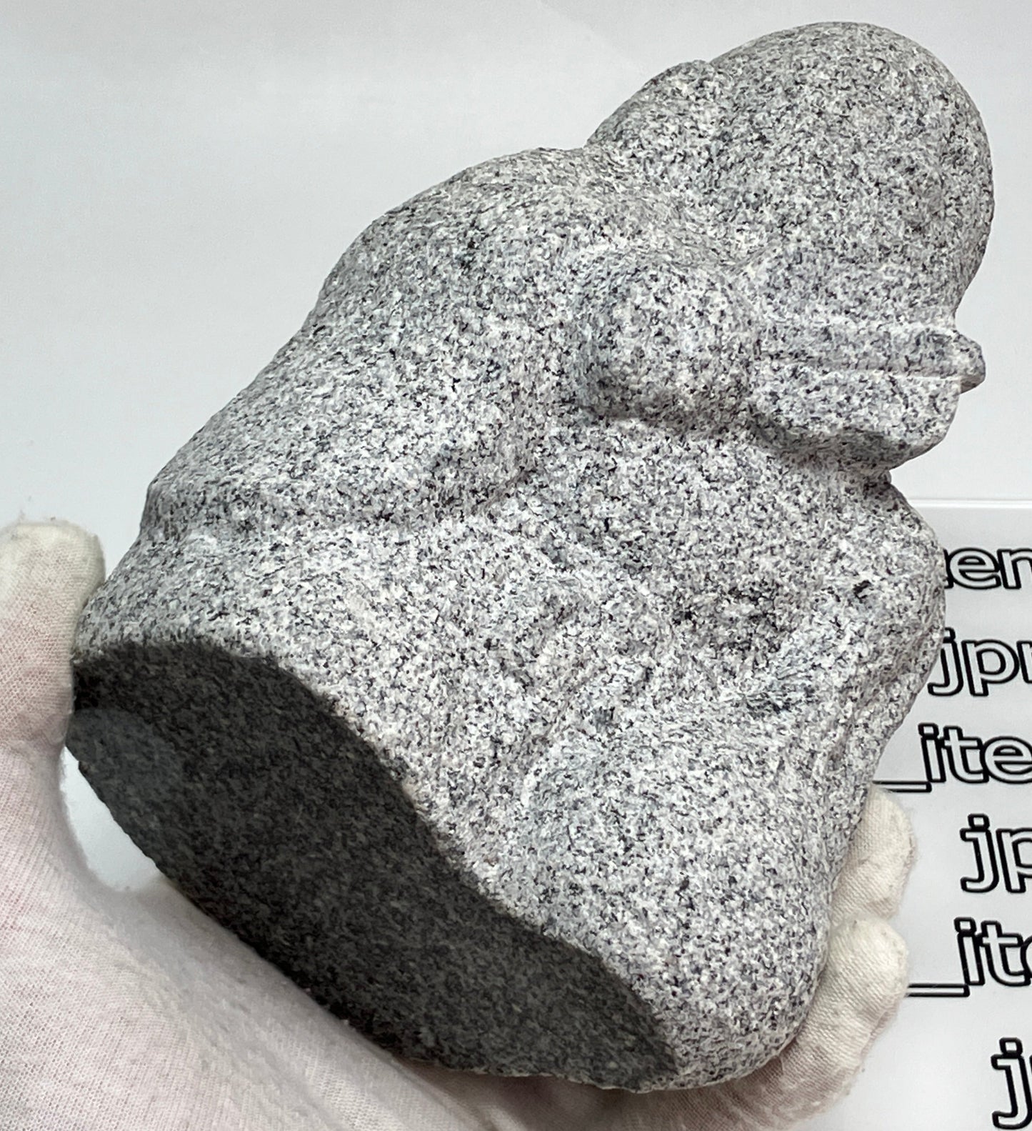 Budai Hotei Gray Granite Stone Sculpture