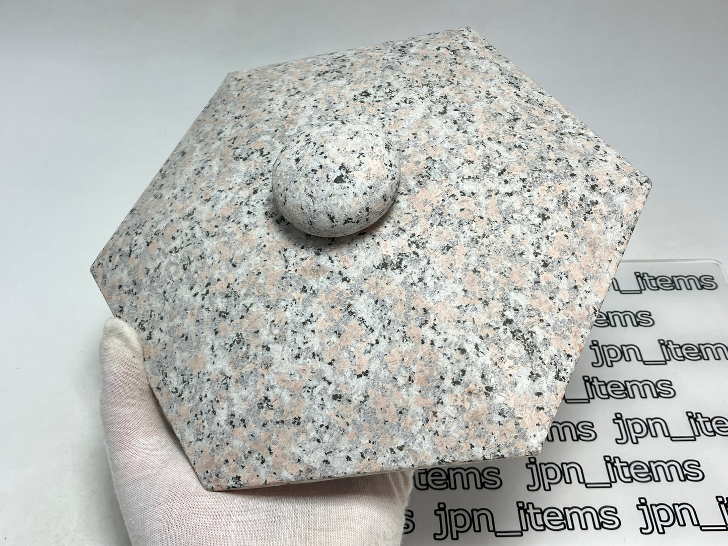 Zen Pink Gray Yukimi Stone Lantern Tourou Miniature Granite Japanese Garden Statue