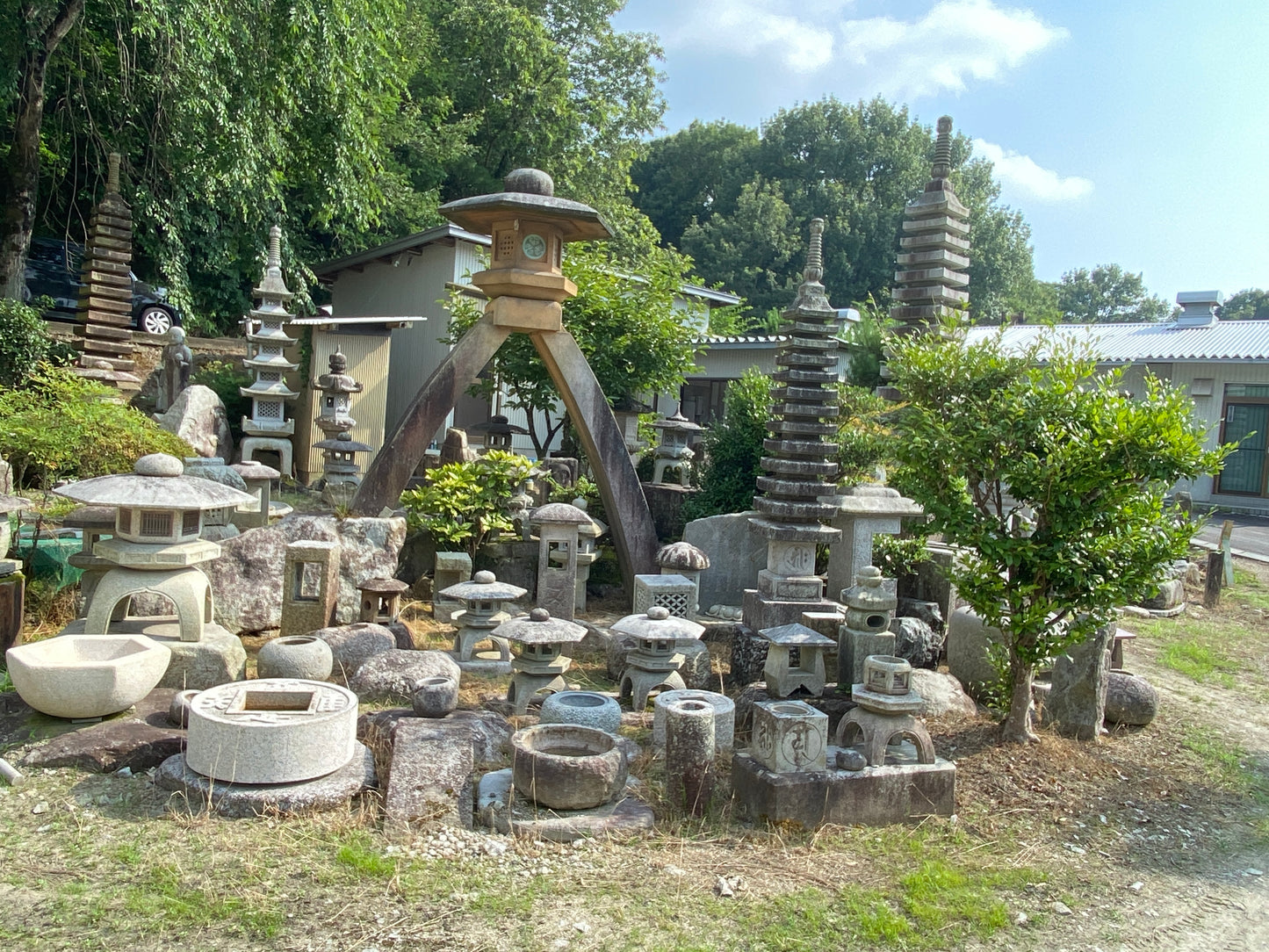 Zen Small Misaki Stone Lantern Gray Sandstone Japanese Garden Ornament Statue