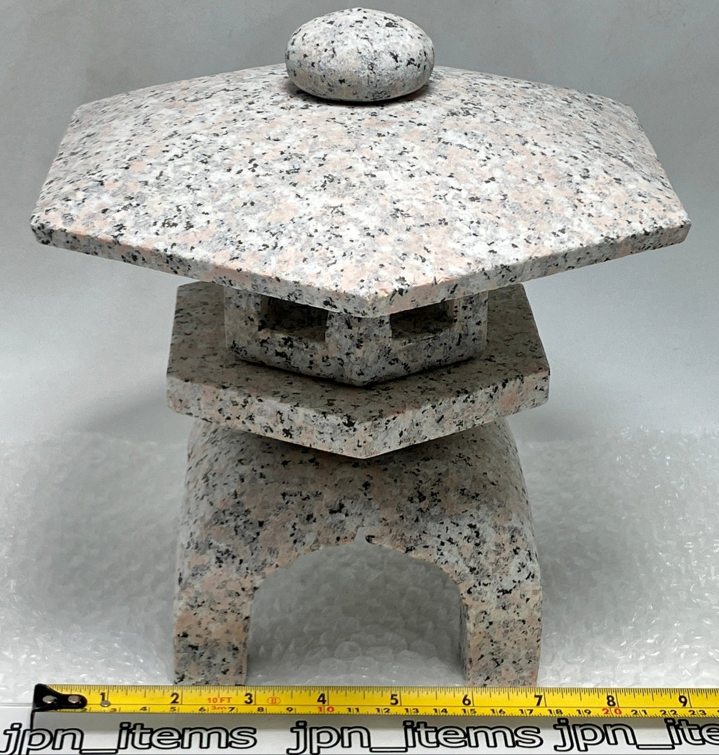 Zen Pink Gray Yukimi Stone Lantern