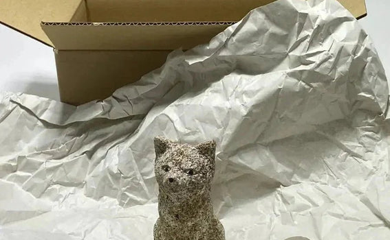 A Small Aji Stone Dog Finds a New Home in Germany