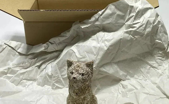 A Small Aji Stone Dog Finds a New Home in Germany