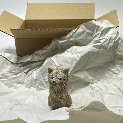 A Small Aji Stone Dog Finds a New Home in Germany