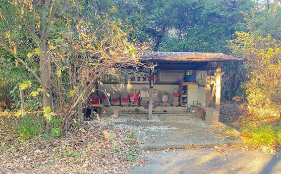 Aioiyama Kannon Bosatsu Stone Jizo — A Quiet Forest Hall Beside Aioiyama Shrine, Japan