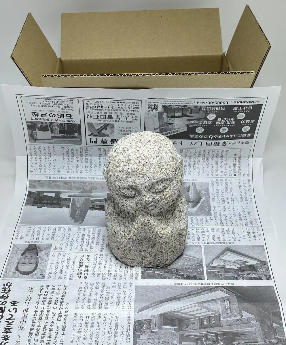 Packing and DHL Shipping an Aji Stone Gassho Jizo to the Netherlands