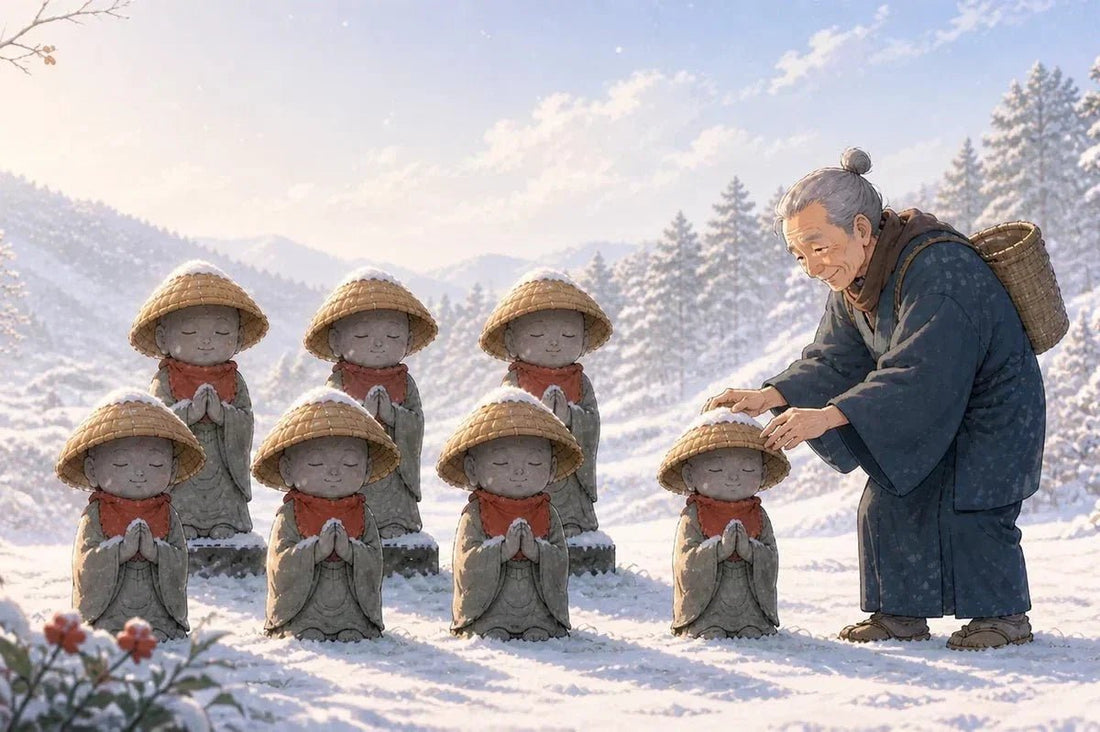 Anime, Jizo & Stone Lanterns Series Vol. 1: Kasa Jizo and the Kindness Behind Jizo Statues — Japan - Japanstones.shop