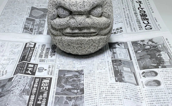 Daruma Bodhidharma Granite Sculpture Packing and Same-Day DHL Shipping from Japan
