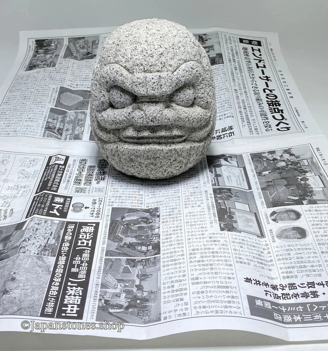 Daruma Bodhidharma Granite Sculpture Packing and Same-Day DHL Shipping from Japan - Japanstones.shop