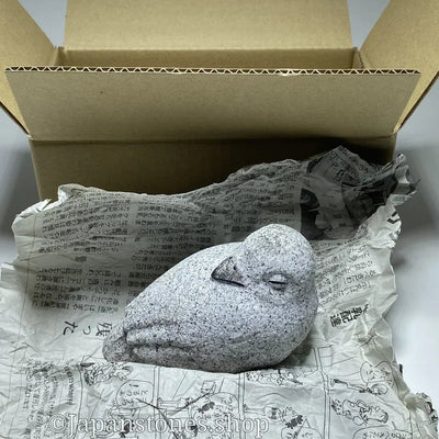 Eurasian Tree Sparrow Granite Stone Sculpture Shipped from Japan to Germany by DHL