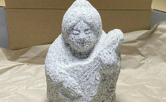 Granite Benzaiten statue shipped from Japan to Germany by DHL