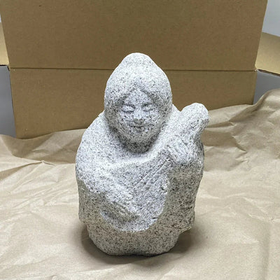 Granite Benzaiten statue shipped from Japan to Germany by DHL