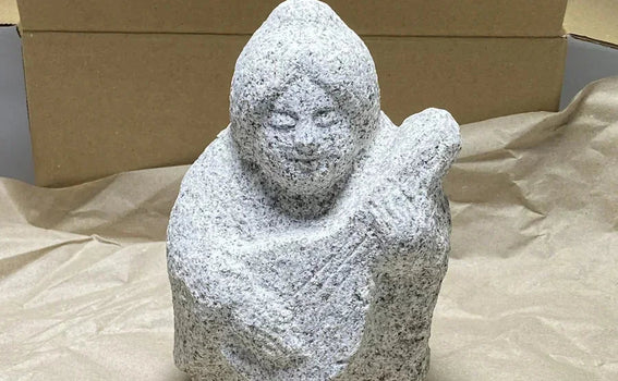 Granite Benzaiten statue shipped from Japan to Germany by DHL