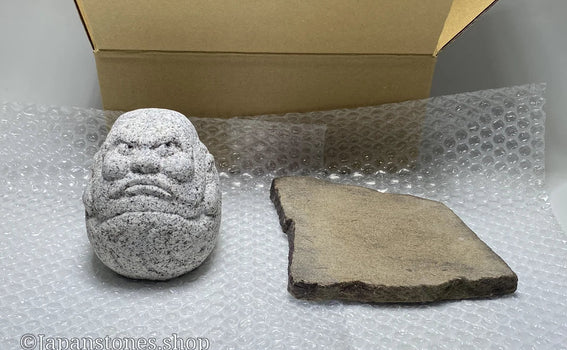 Granite Daruma Sculpture Shipped from Japan to the USA by DHL