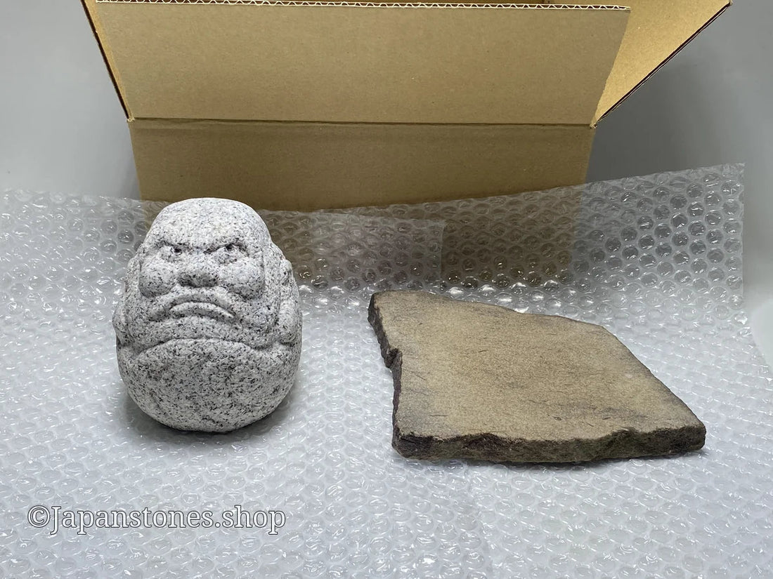 Granite Daruma Sculpture Shipped from Japan to the USA by DHL - Japanstones.shop