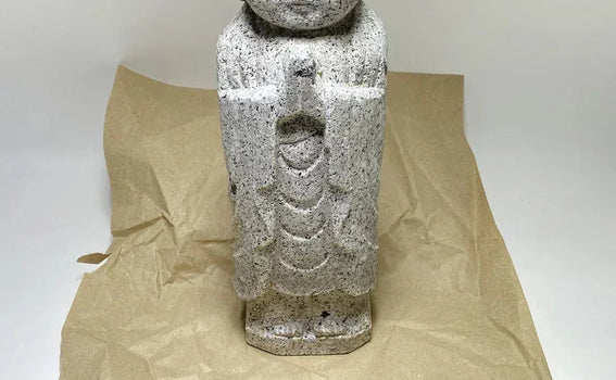 Granite Jizo statue shipped from Japan to Germany by DHL